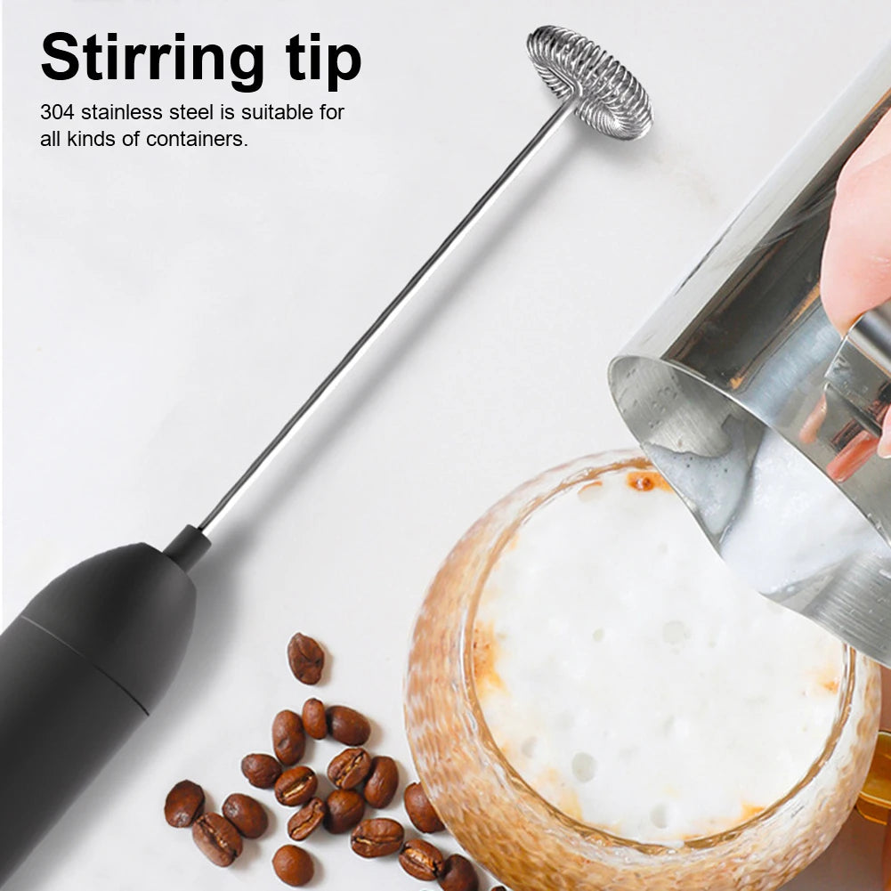 Electric Milk Frother Kitchen Drink Foamer Whisk Mixer Stirrer Coffee Cappuccino Creamer Whisk Frothy Blend Whisker Egg Beater