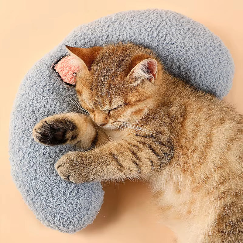 2022 New Cat Dog Pet Winter Pillow Sleep U-Shaped Throw Pillow, Comfortable Sleep Aid Cervical Spine Pet Supplies Cat Toy