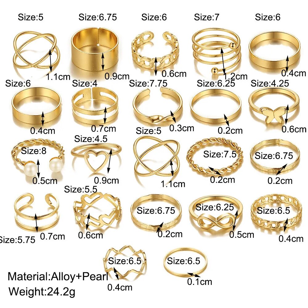 22 Pcs Ring Set