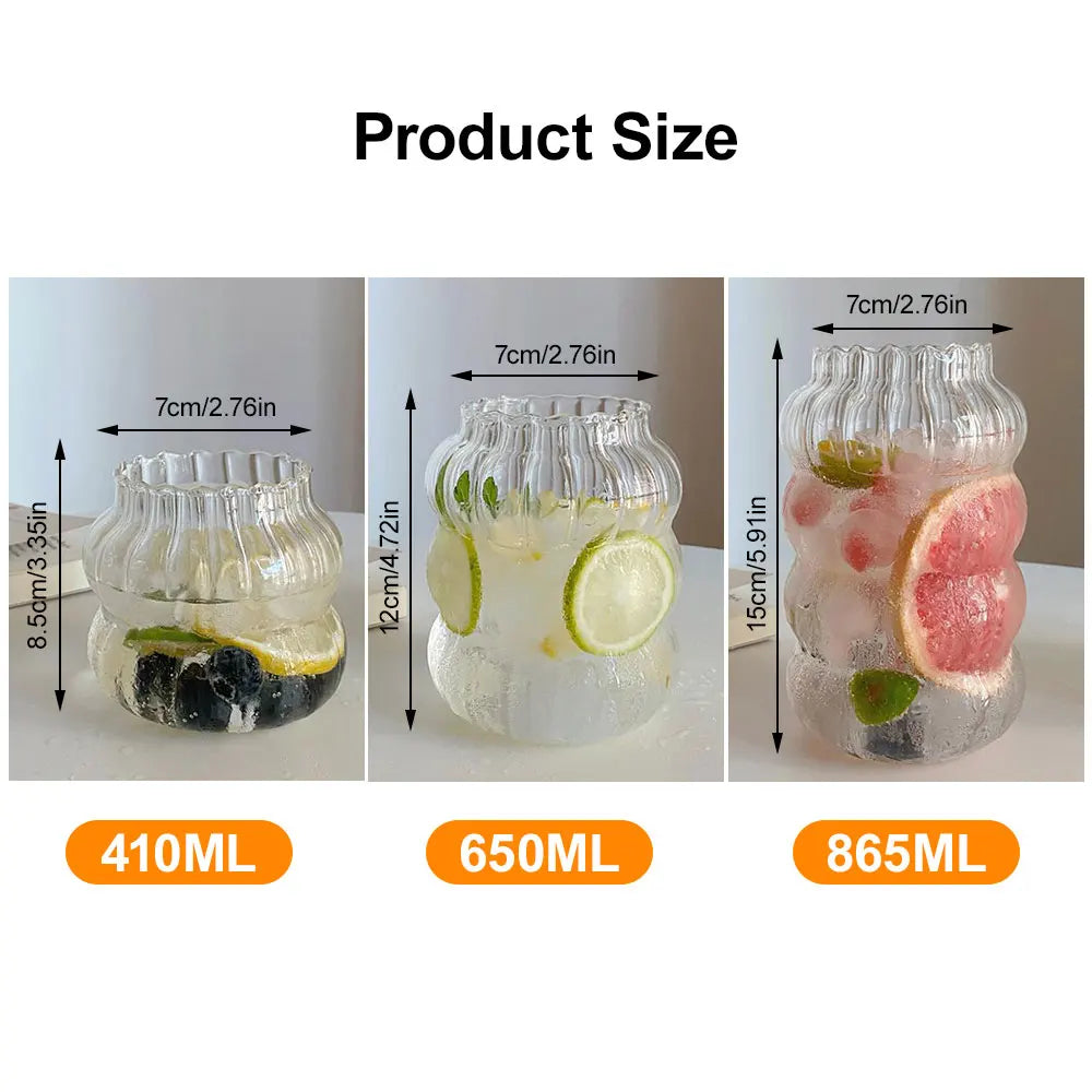 Korean Ins Style Fruit Juice Water Cup Large Capacity Heat-resistant Glass Cold Drink Cups Soda Bubble Tea Coffee Mug