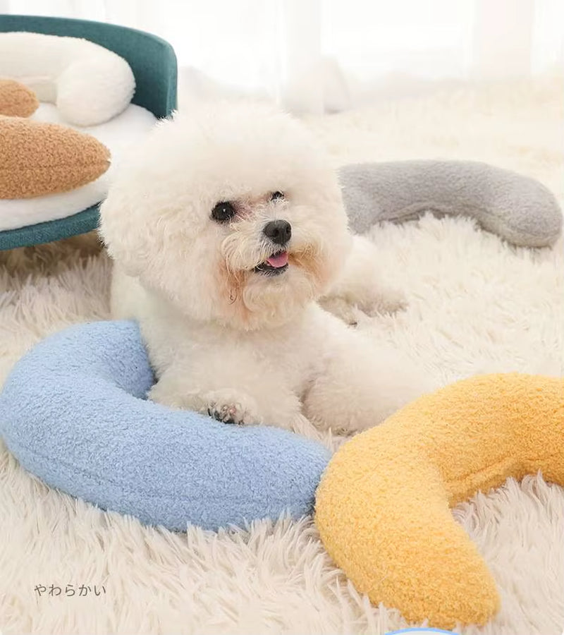 2022 New Cat Dog Pet Winter Pillow Sleep U-Shaped Throw Pillow, Comfortable Sleep Aid Cervical Spine Pet Supplies Cat Toy